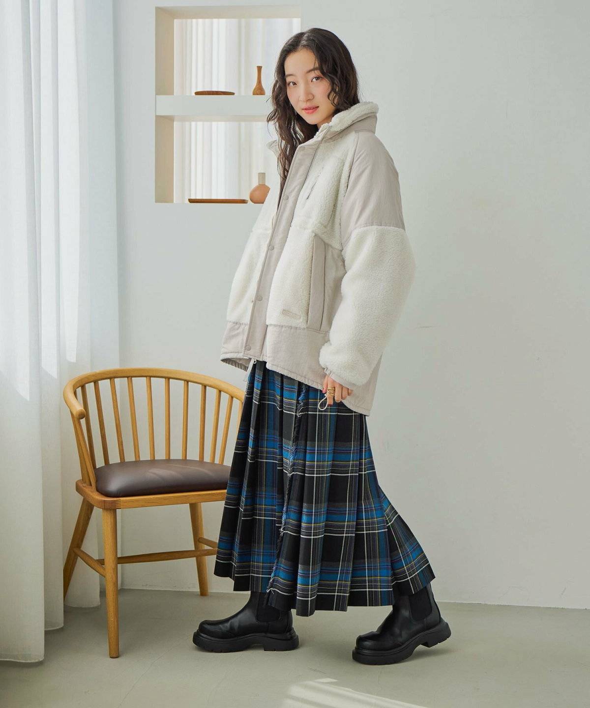 ボアジャケット×パンツ