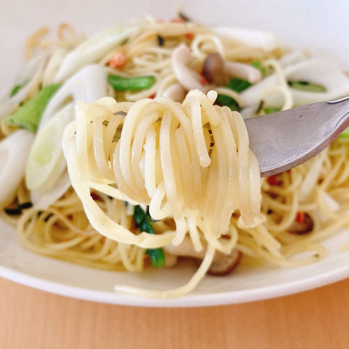 永谷園公式の「鮭と冬野菜のスパゲティー」のレシピ