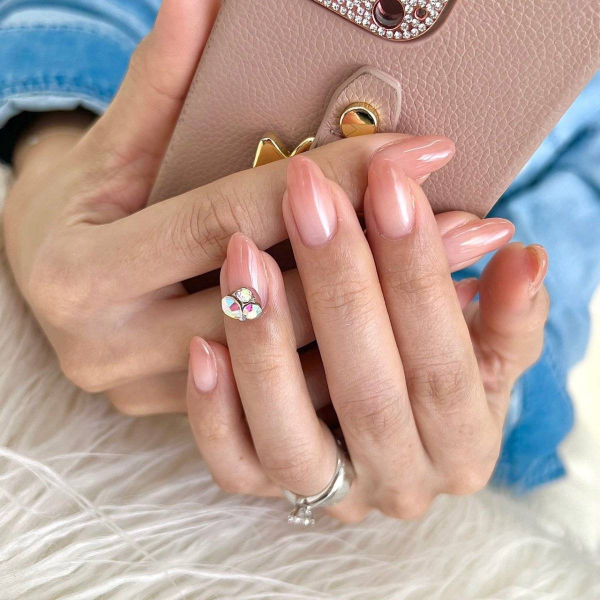 オレンジベージュネイル