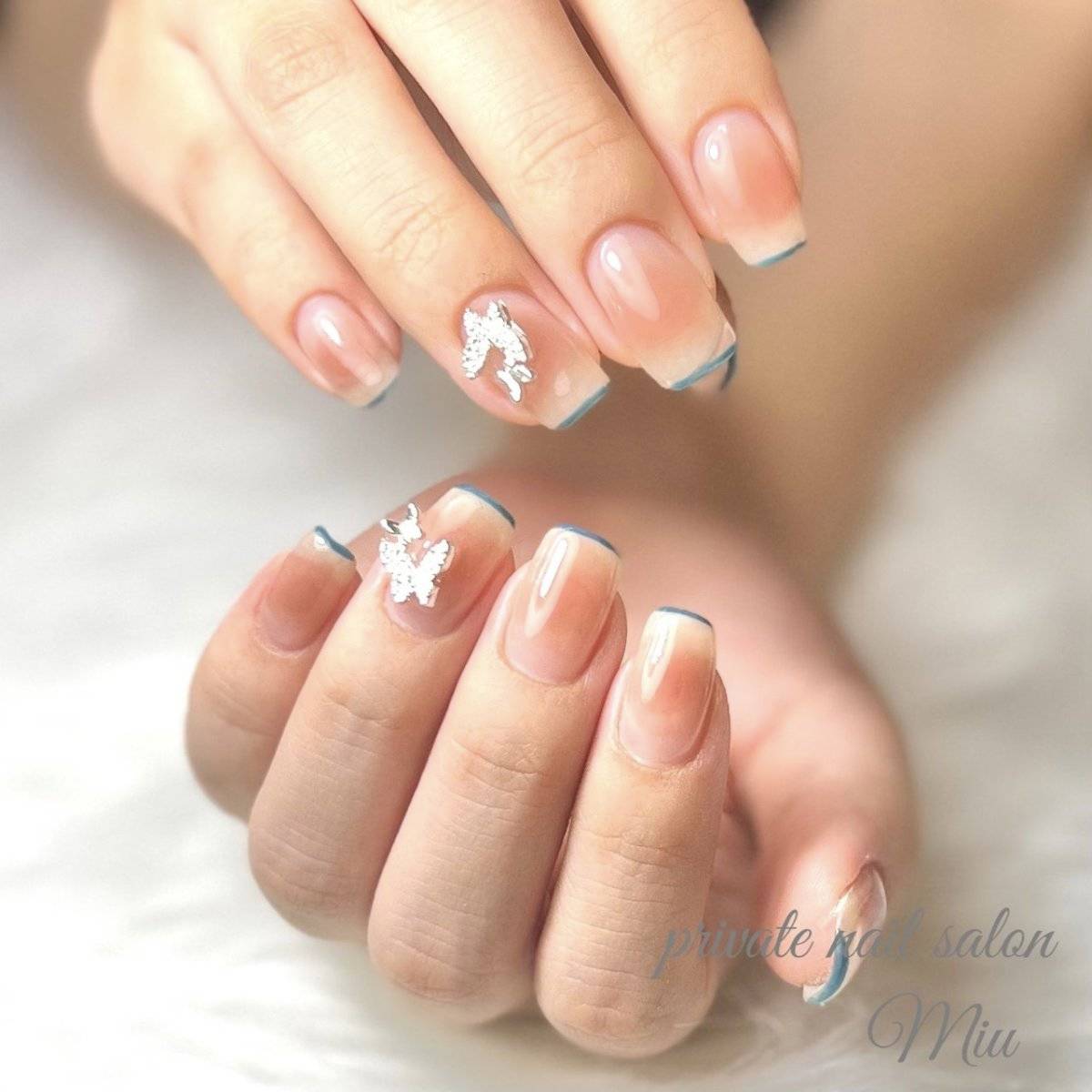 オレンジベージュネイル