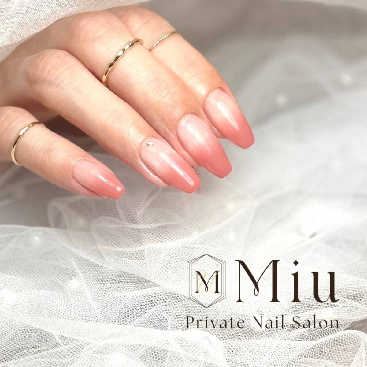 オレンジピンクネイル