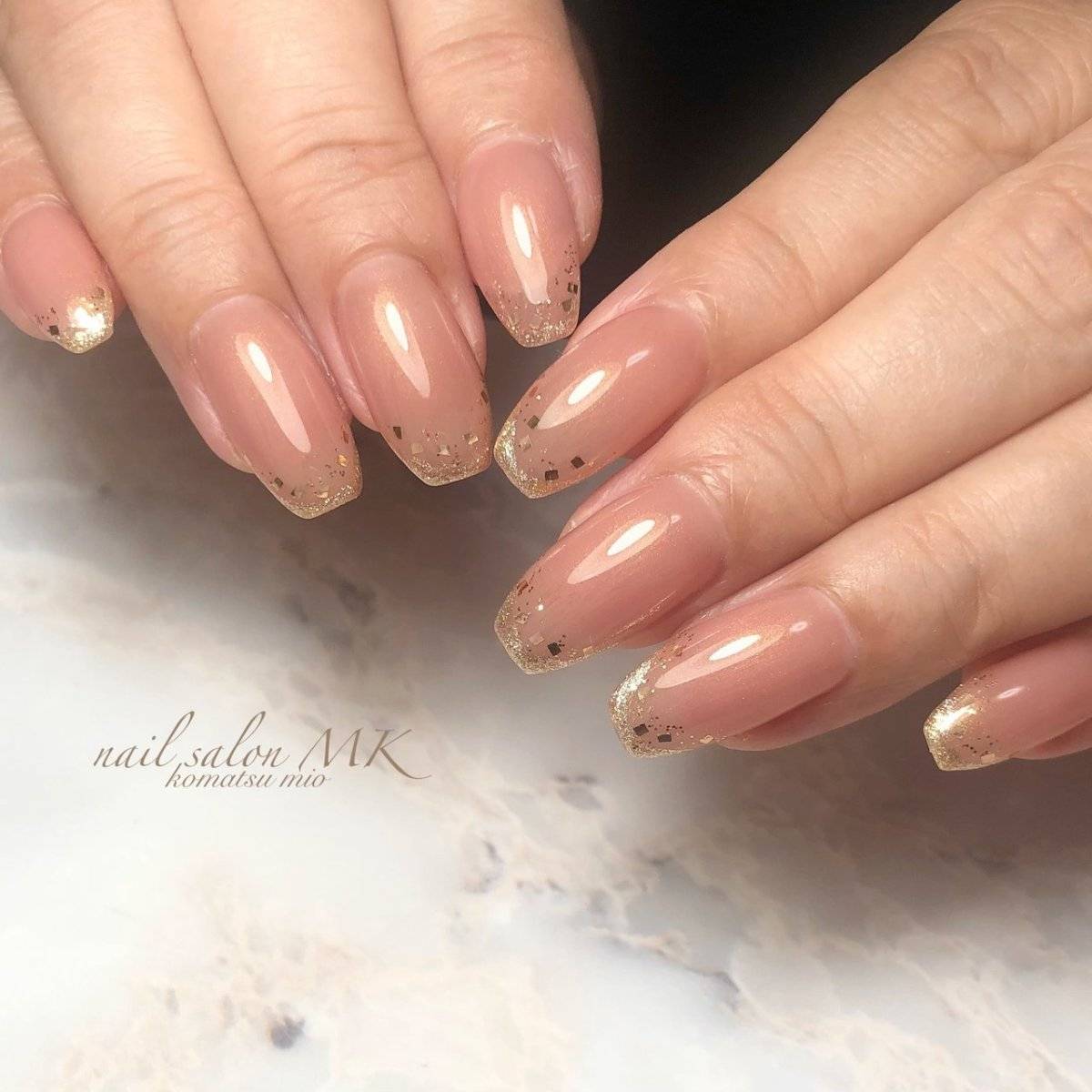 オレンジピンクネイル