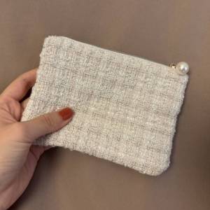  3COINS ツイードミニポーチ 