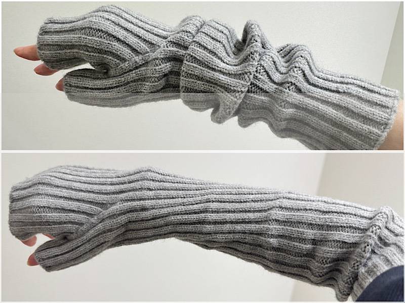 アームウォーマーの長さ比較画像