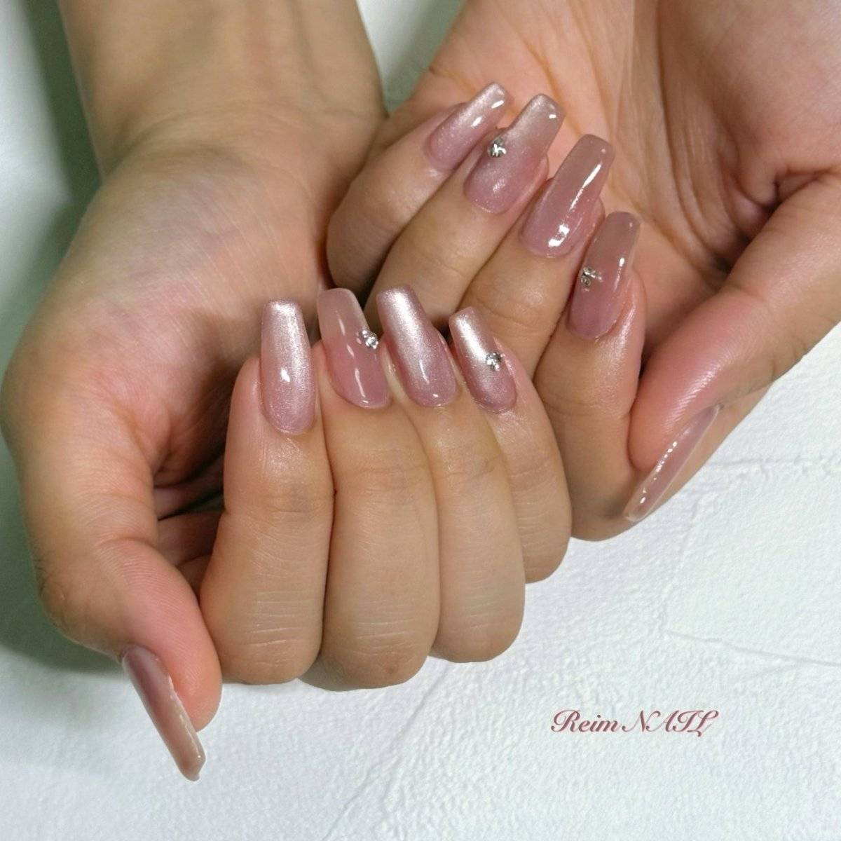 ピーチピンクネイル