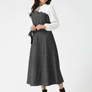  MISCH MASCH ビスチェ風ツイードドッキングワンピース 