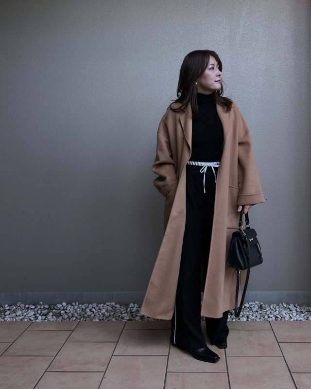 ロングコートを羽織る♪