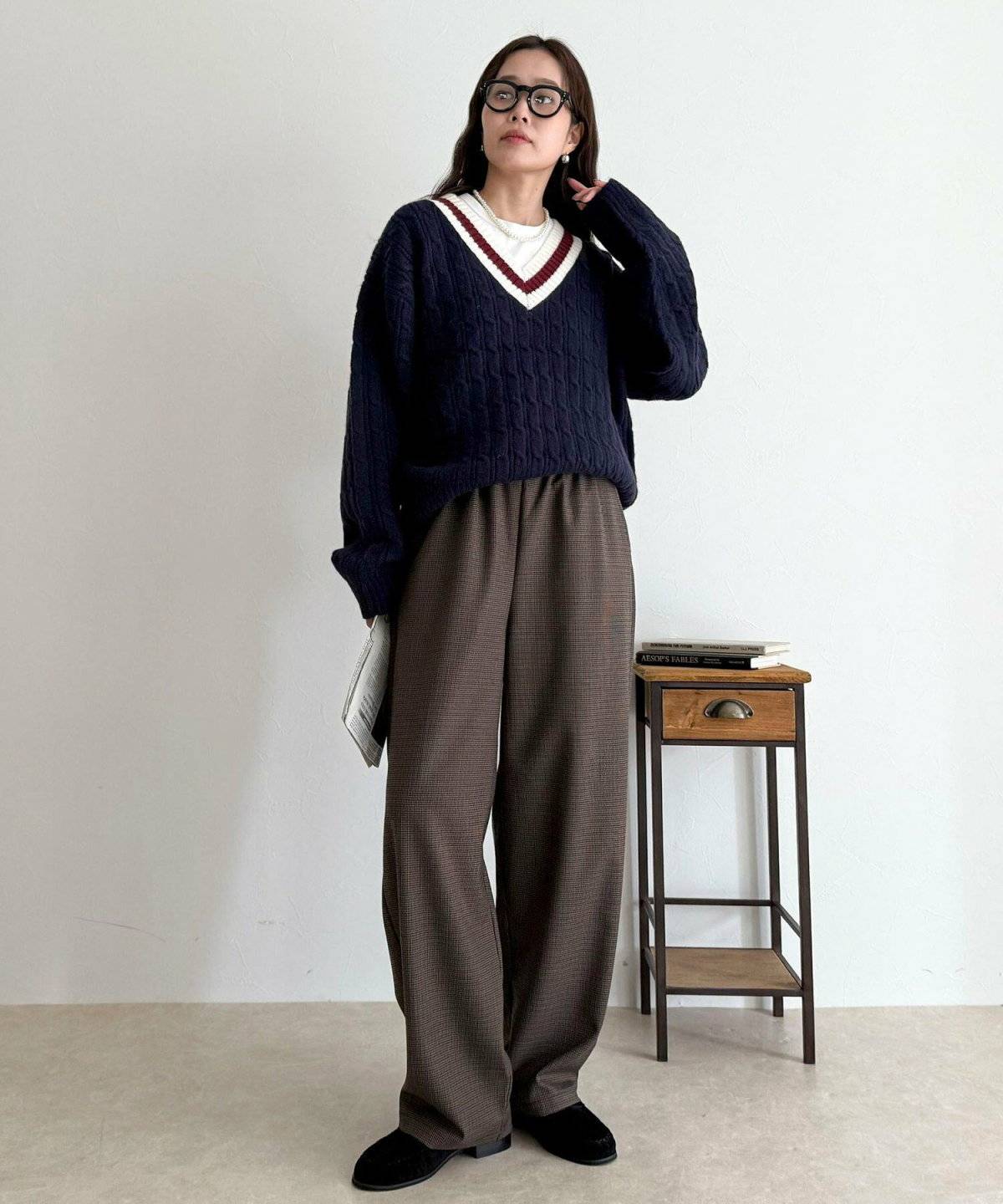 秋コーデの女性