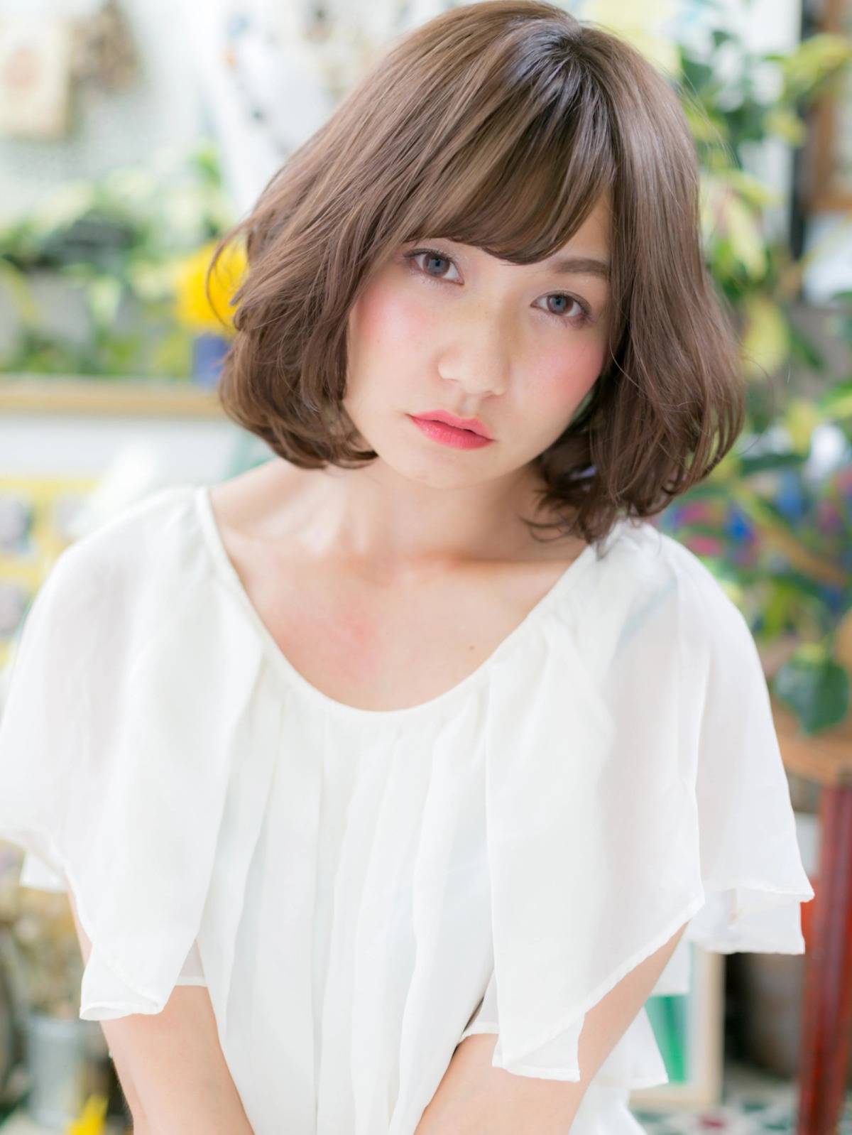 大人可愛いゆるふわボブ