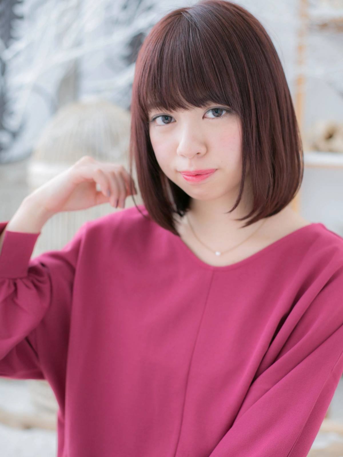 つややかピンクブラウンボブ
