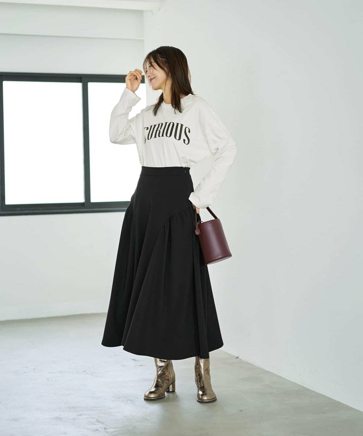 冬コーデの女性