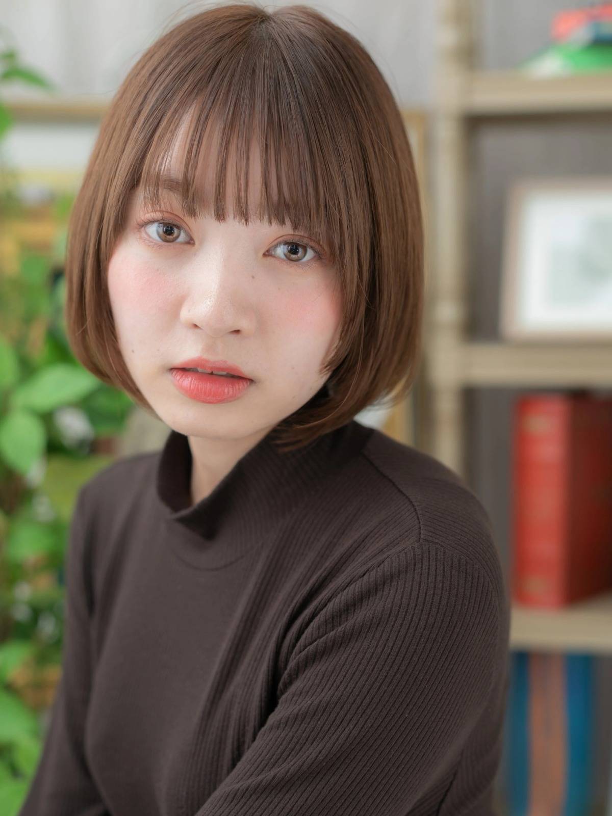シンプルな丸みボブ