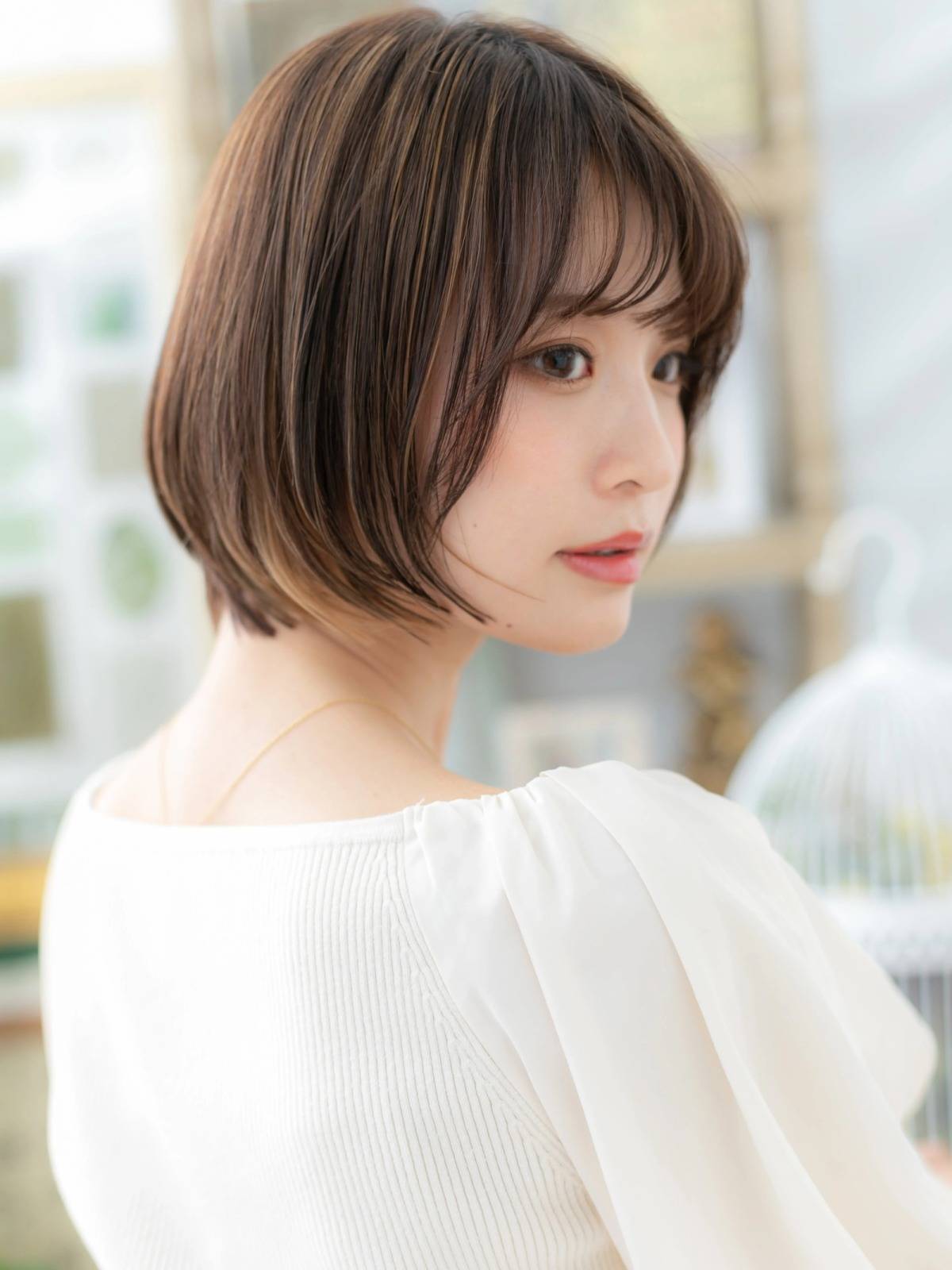 上品見え丸みシルエットボブ