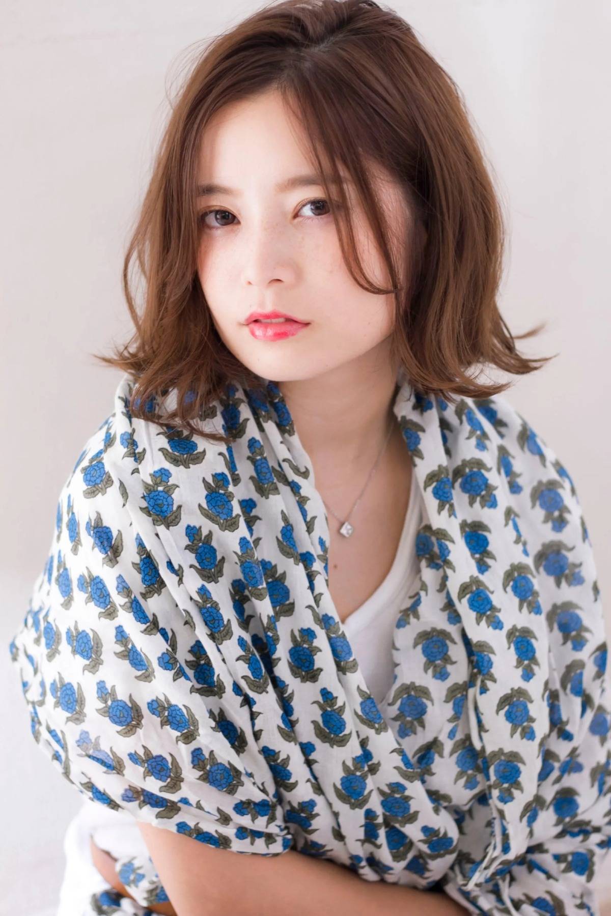 センターパートのボブ