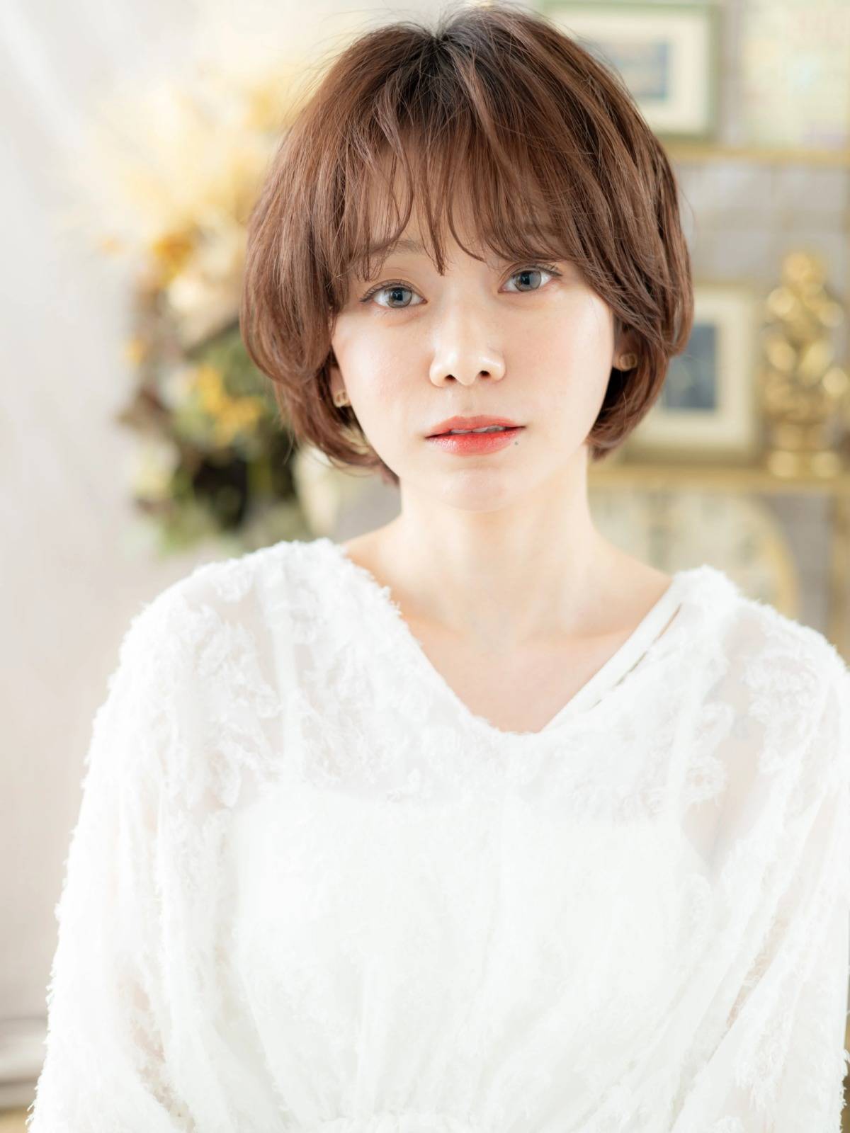 丸みシルエットのゆるショート