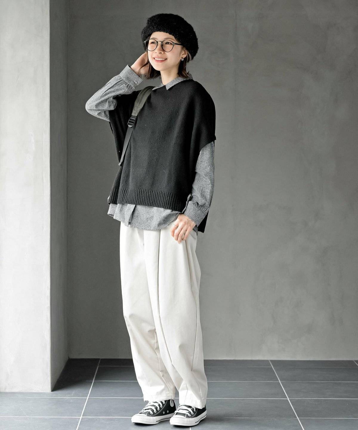 ベレー帽コーデ