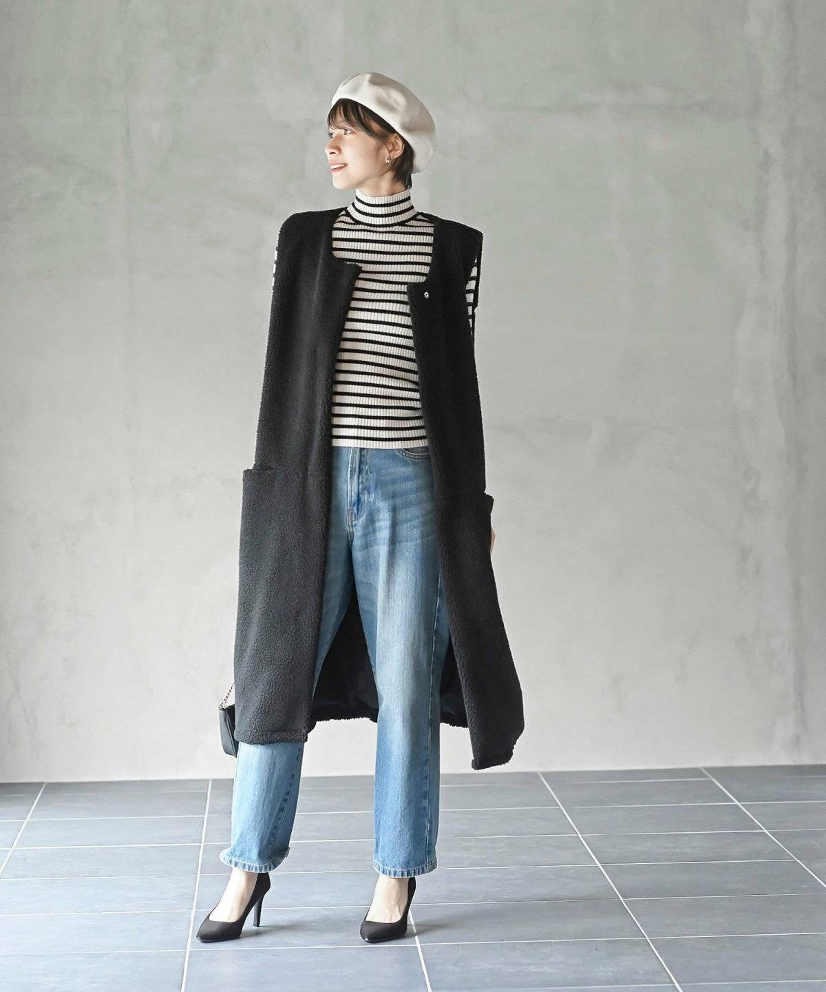 ベレー帽コーデ