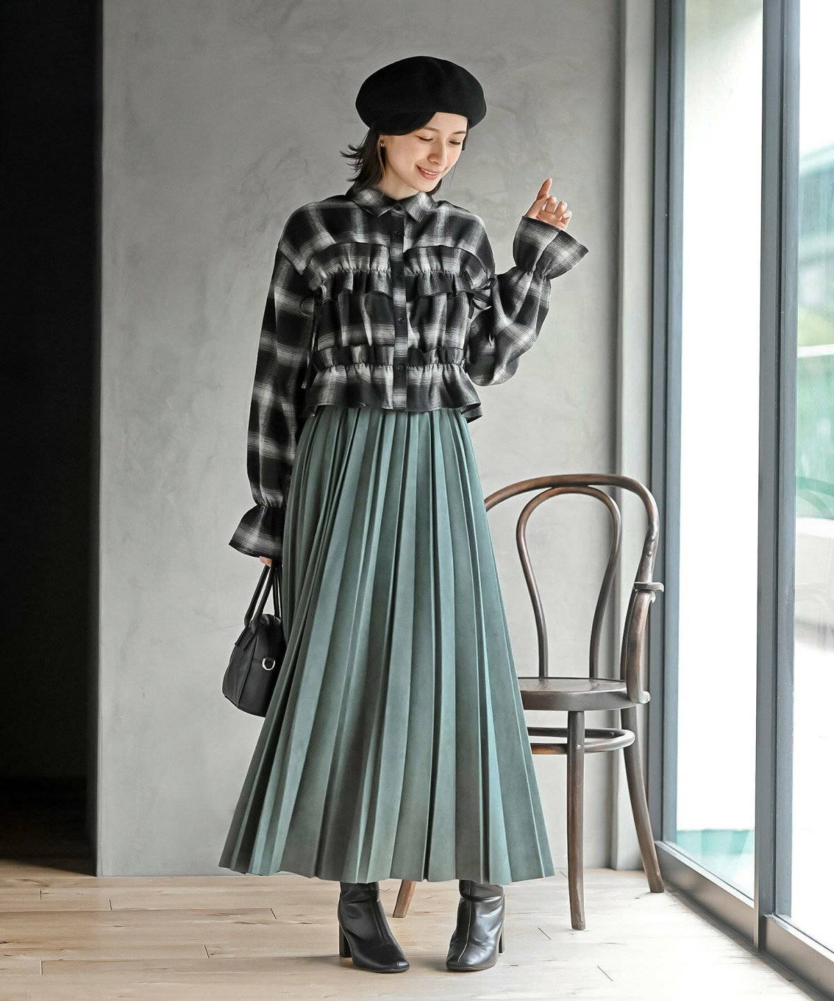 ベレー帽コーデ