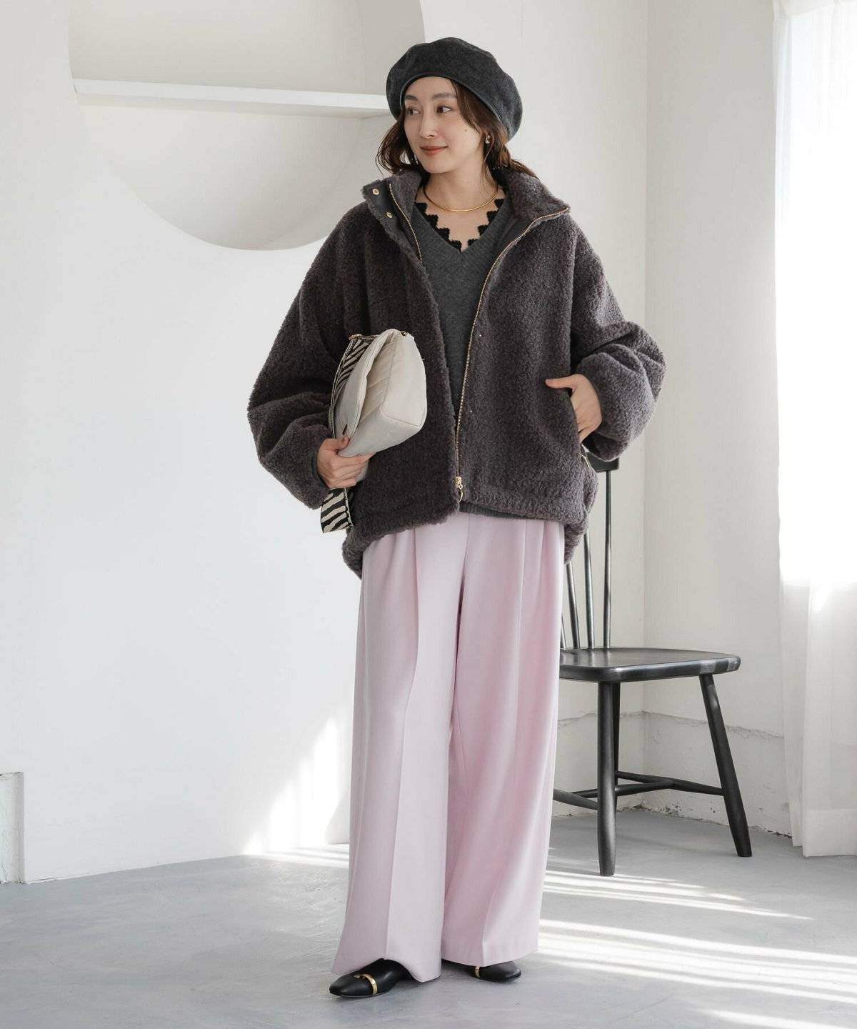 ベレー帽コーデ