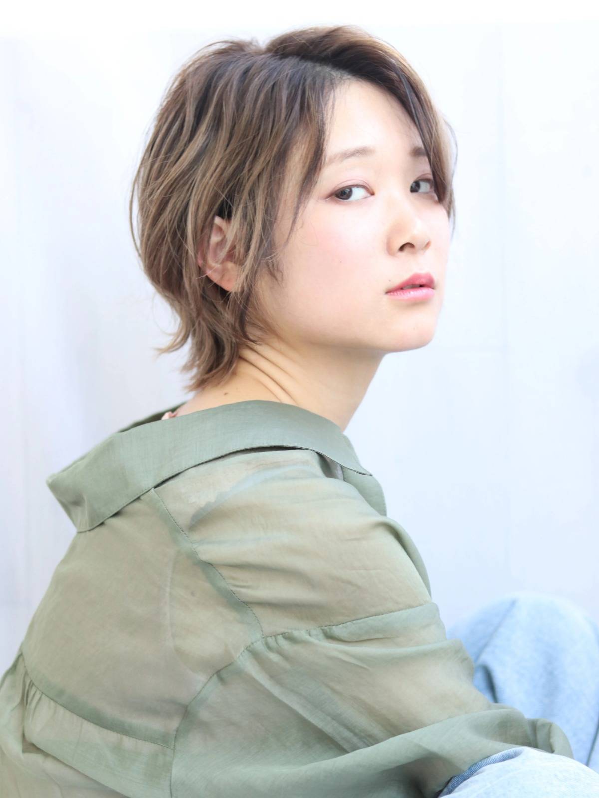 長めのウルフショート