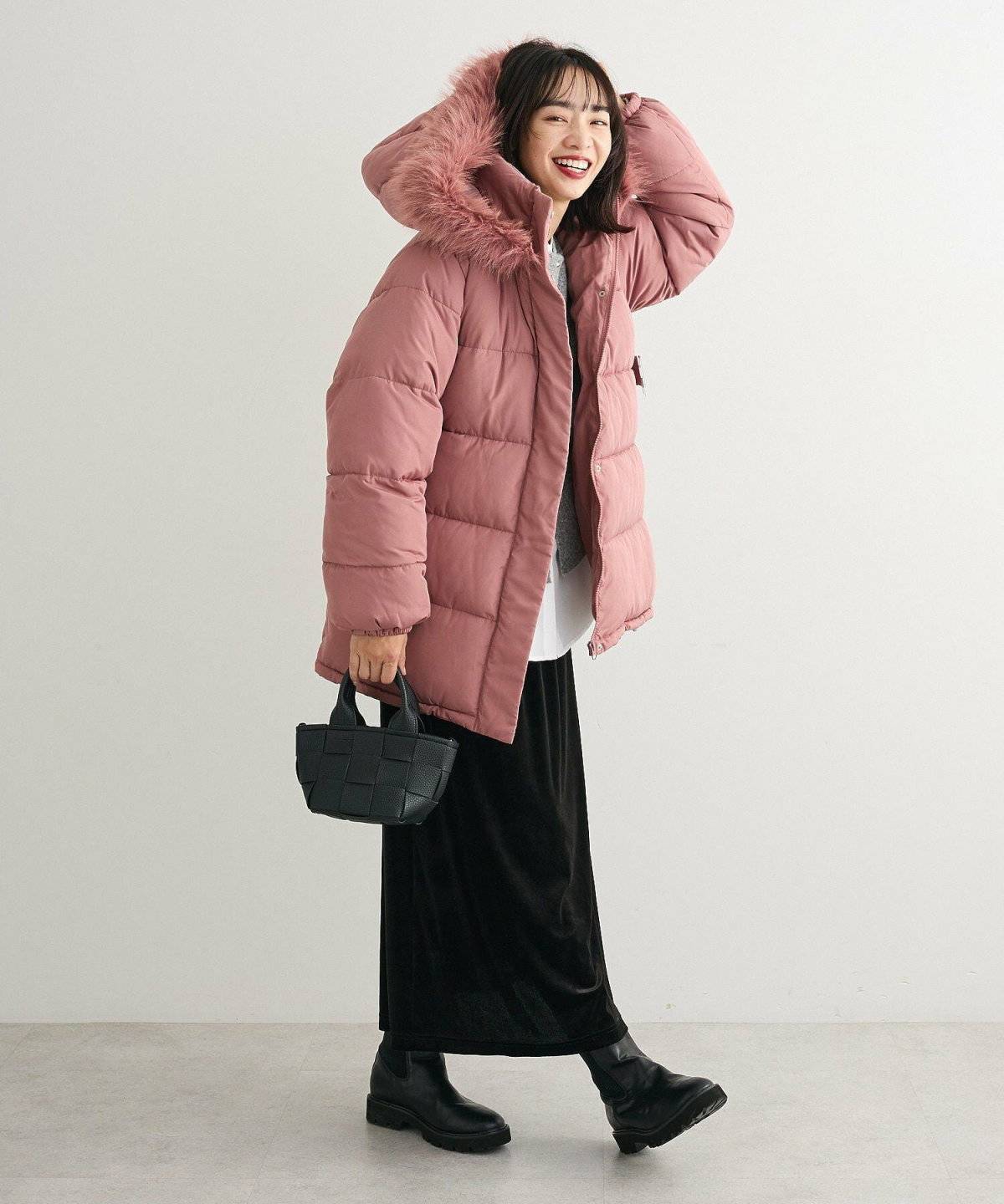 ダウンコートコーデ