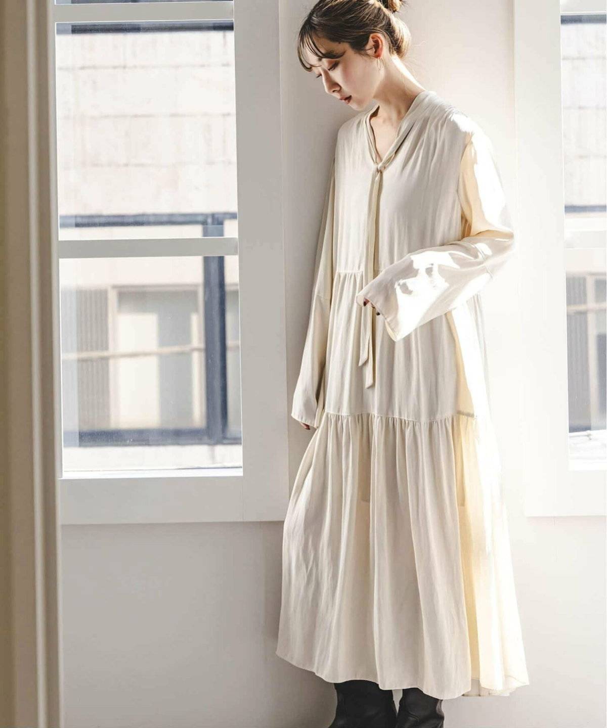 NOBLE ティアードボウタイワンピース