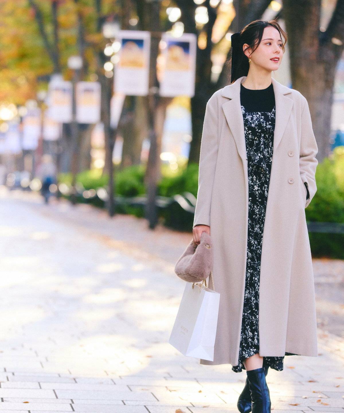 ワンピース×カーディガンコーデ