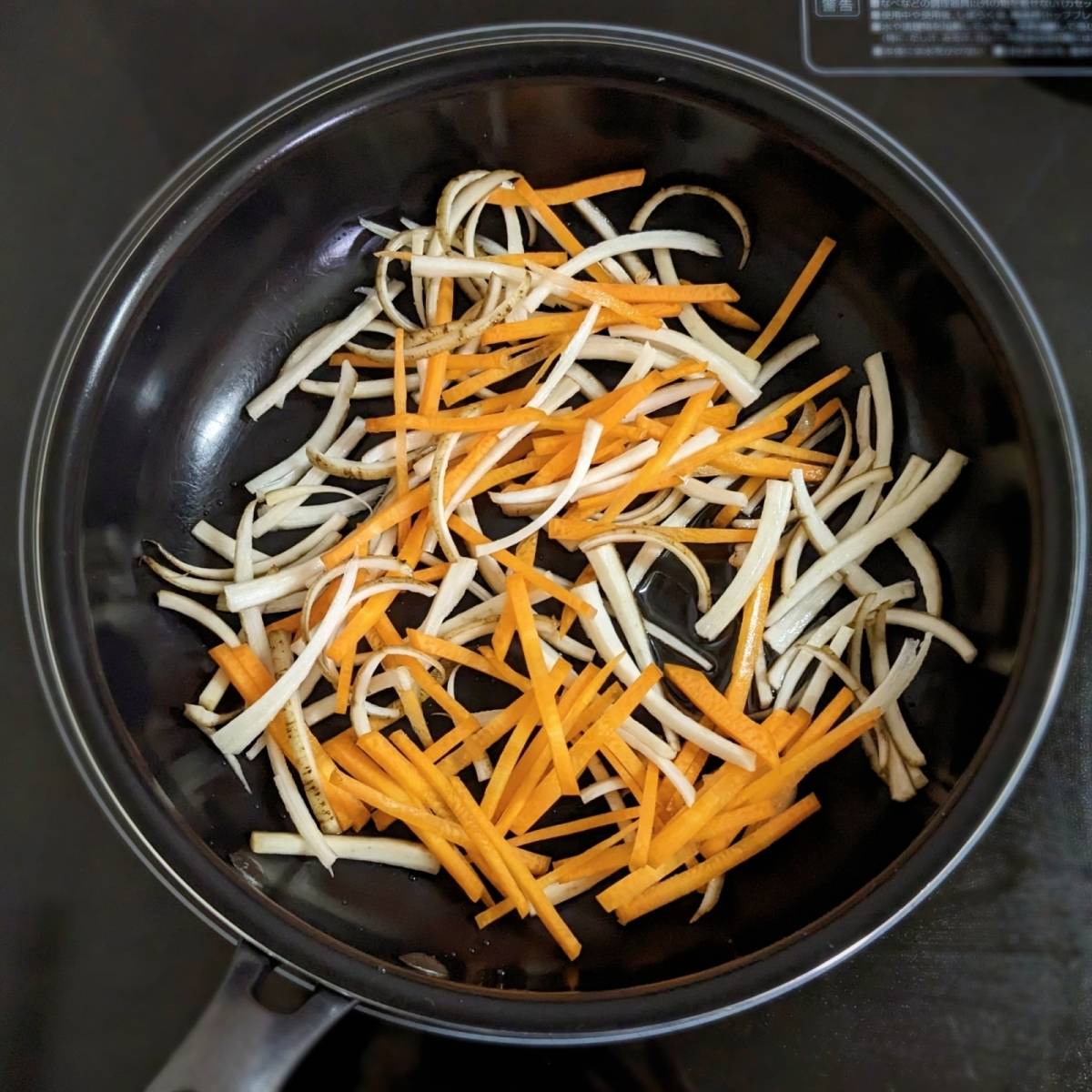 JAグループ公式の「ごぼう人参のキンピラ煮」のレシピ