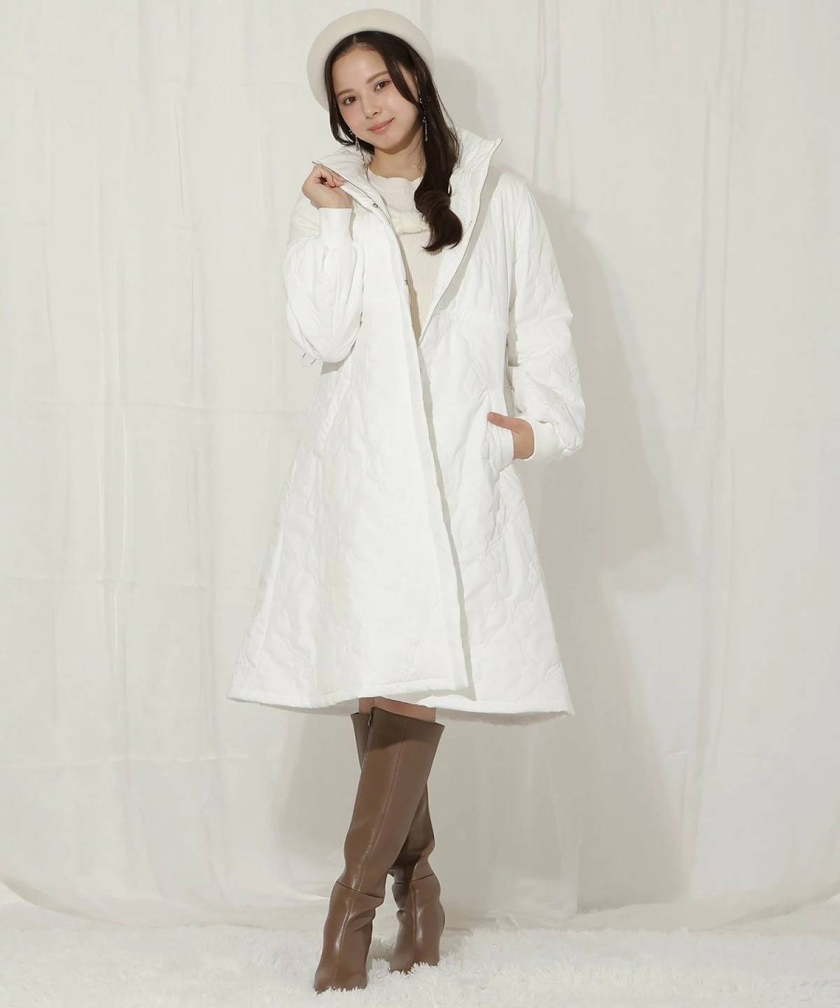 WILLSELECTION リボン柄キルティングコート