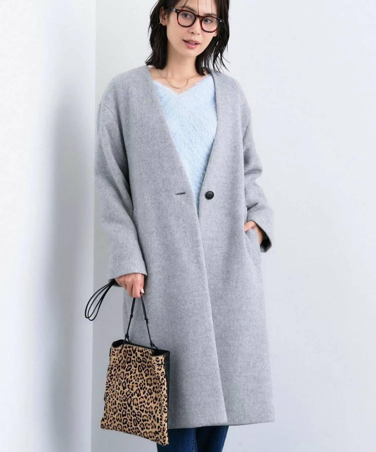 INDIVI ライトフォルム ロングコート