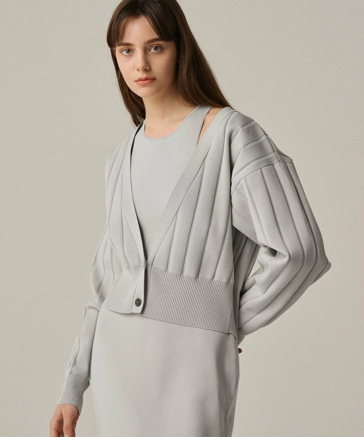 uncrave ドライタッチ ニット ショート カーディガン