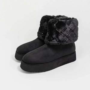  RANDA 2WAY ビジュー*キルティングファームートンブーツ 