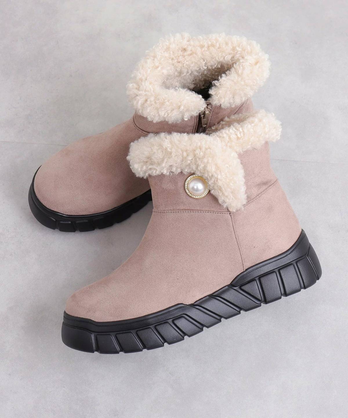 artemis by DIANA スニーカーソール ボア切替えムートンブーツ