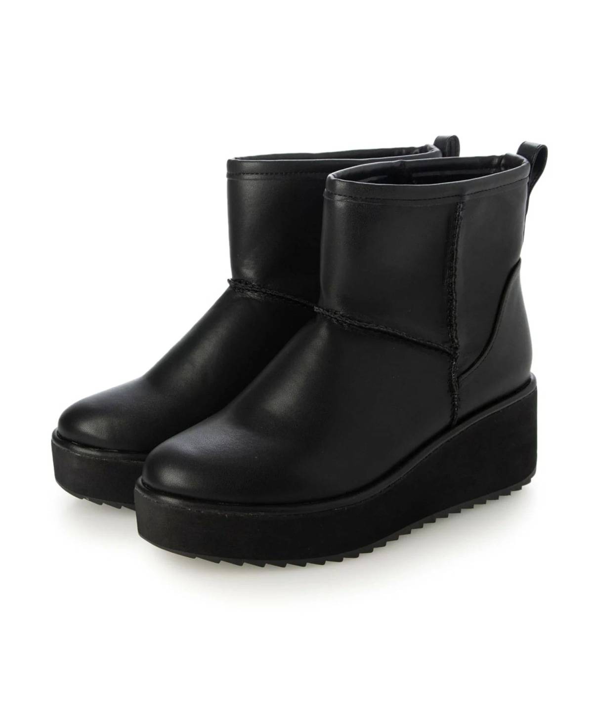 Fin フェイクファー厚底ブーツ