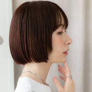  暖色カラーボブ 