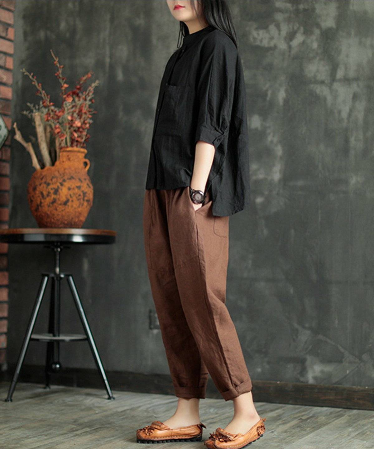 サルエルパンツコーデ