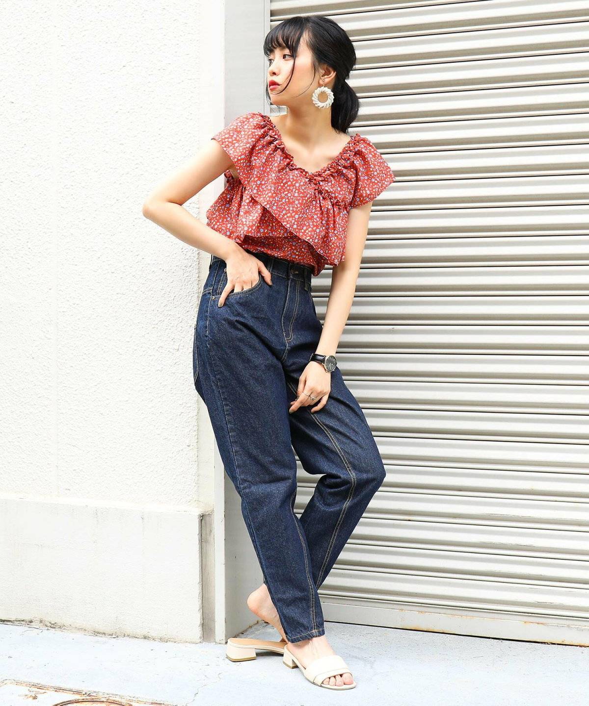 サルエルパンツコーデ