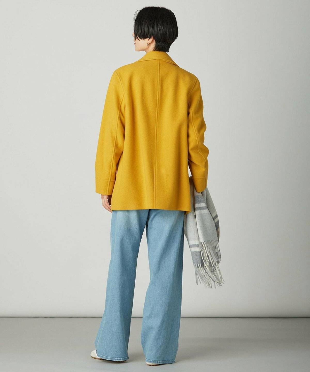 ボルドー×マスタードのコーデ