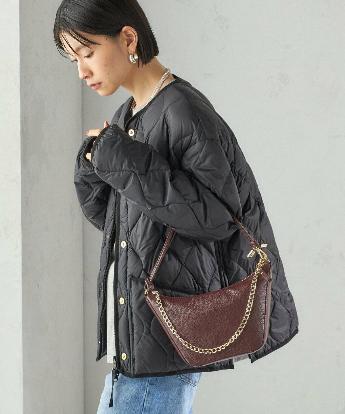 インナーダウン×デニムパンツ