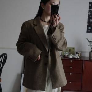 さらっと羽織るだけで洗練スタイル♪暖かさもばっちり「ウール混ジャケット」