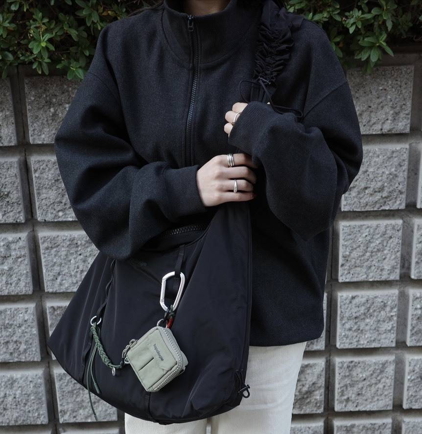 UNIQLOのメンズ スウェットハーフジップシャツコーデ