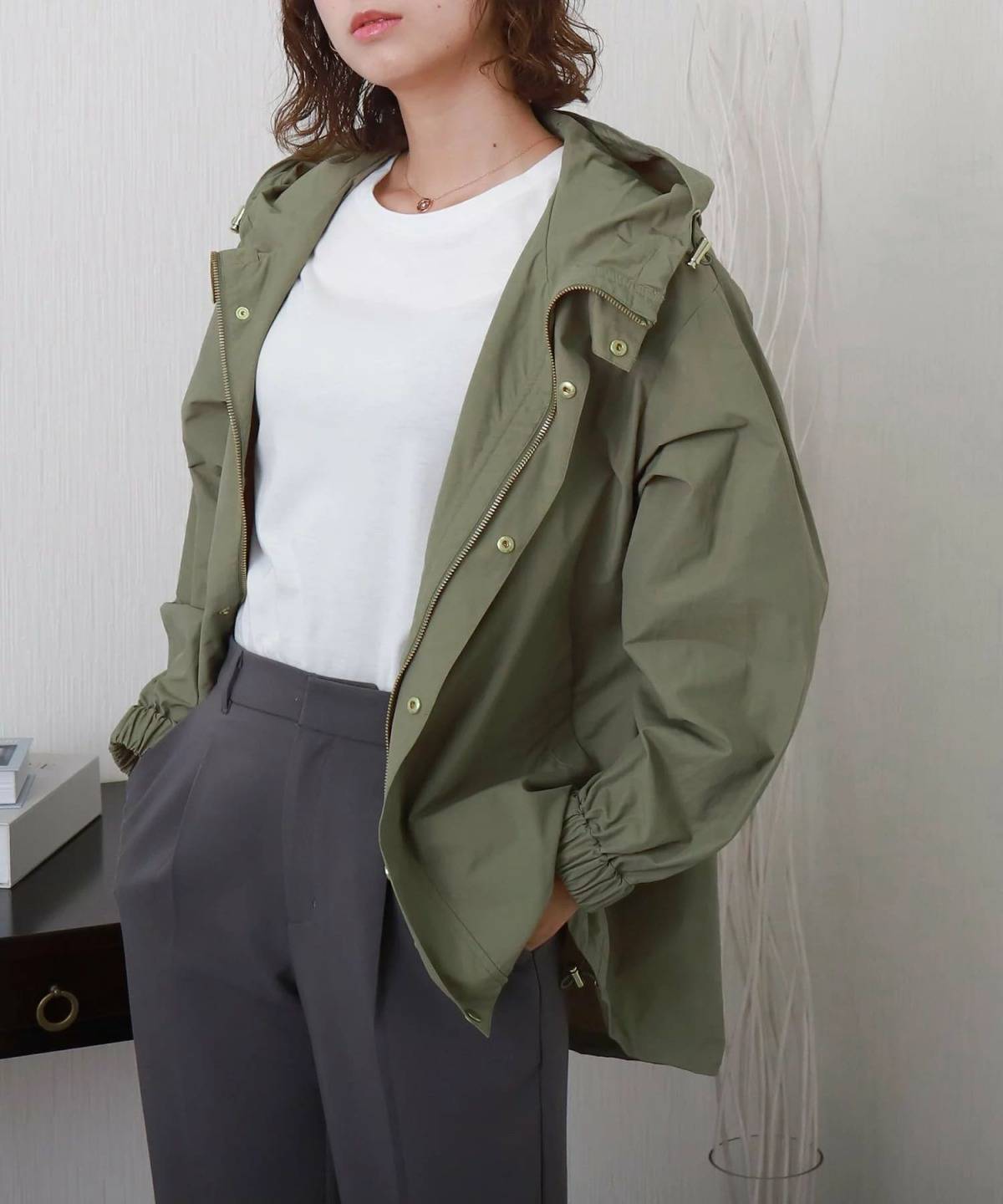 【撥水加工】ミドル丈マウンテンパーカー