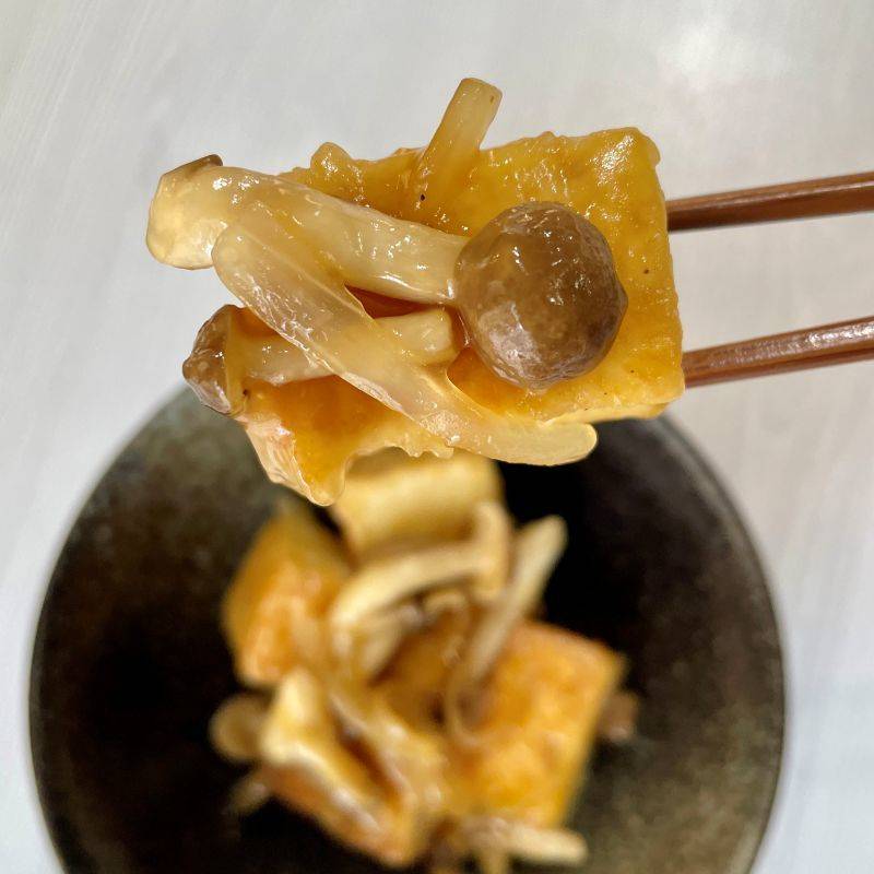 ヤマキ公式の「厚揚げときのこのうま味照り焼き」のレシピ