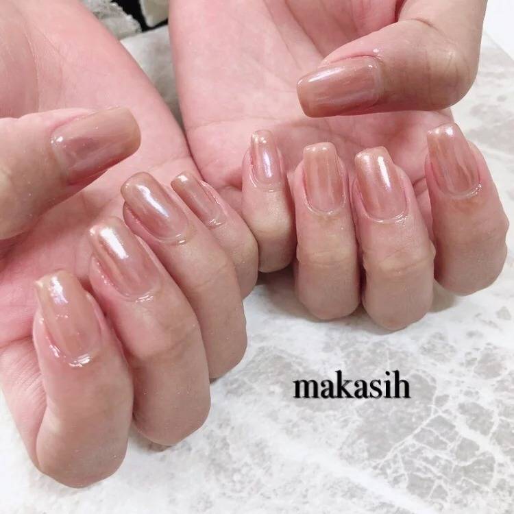 ピンクゴールドネイル