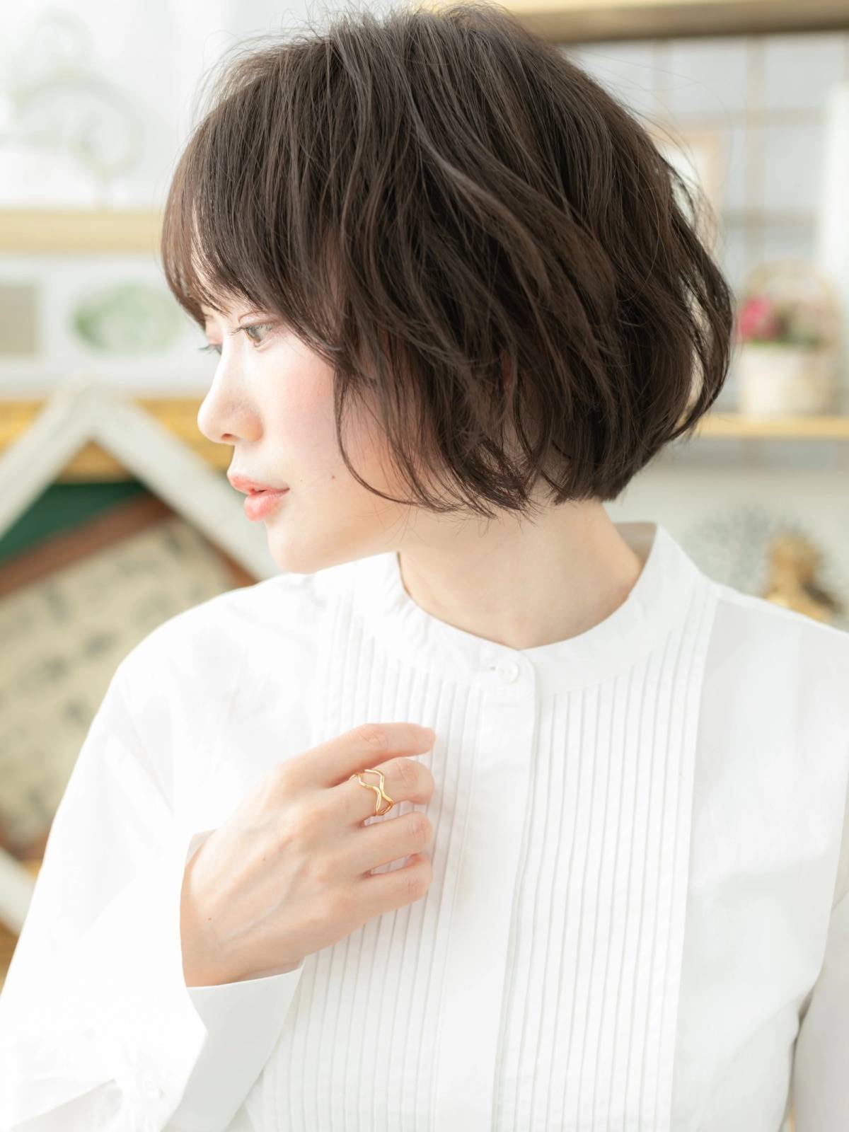 立体感ウェーブショートボブ