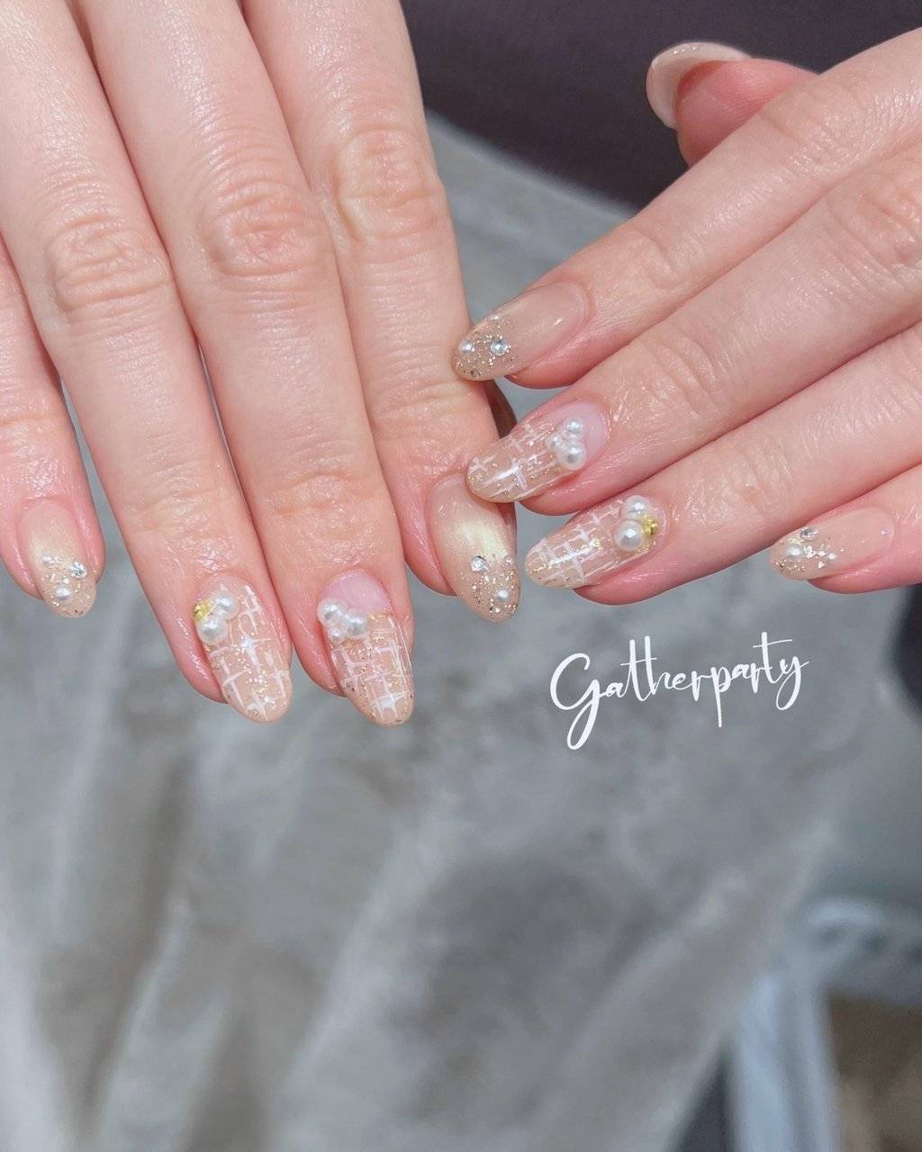 ツイード柄ネイル