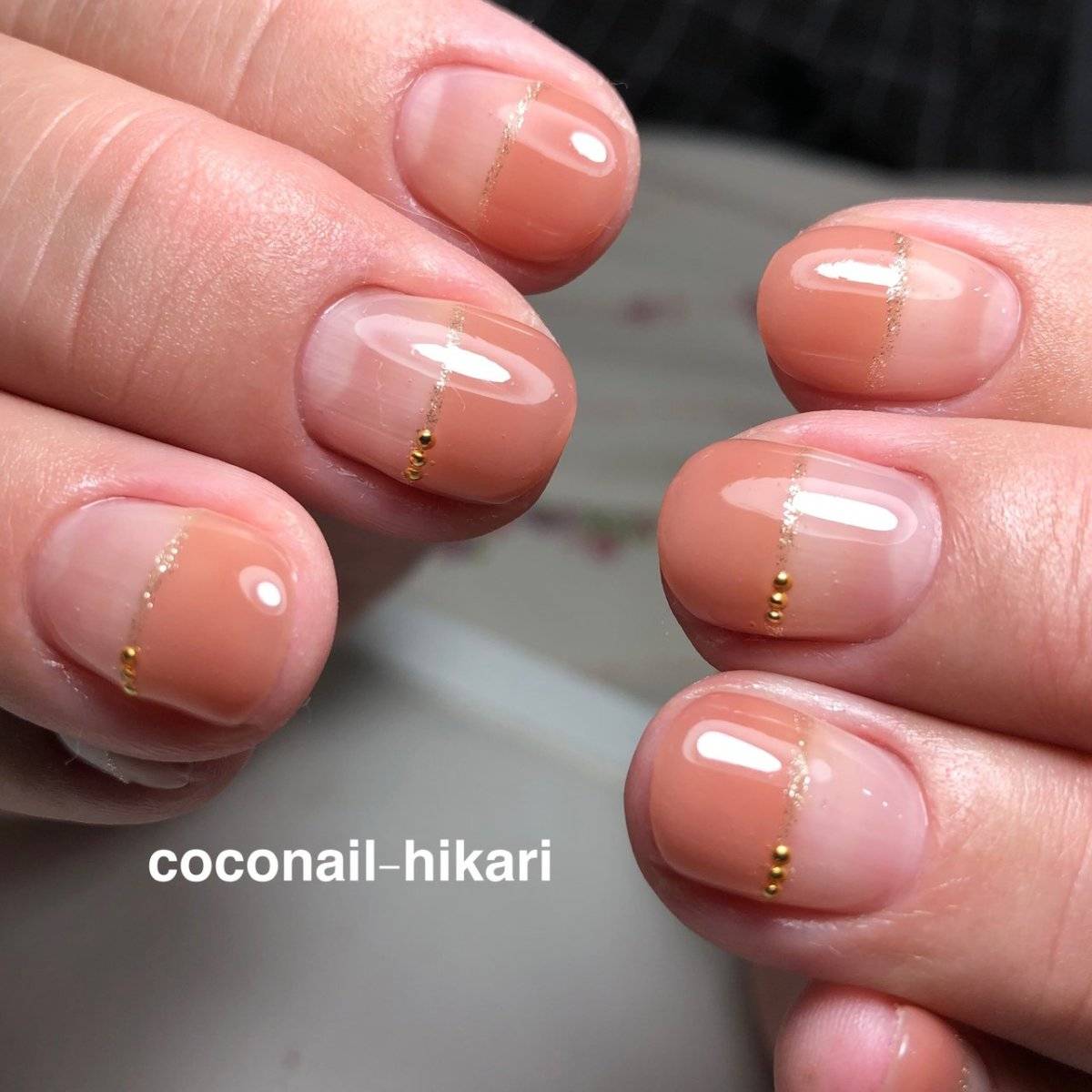 オレンジベージュネイル