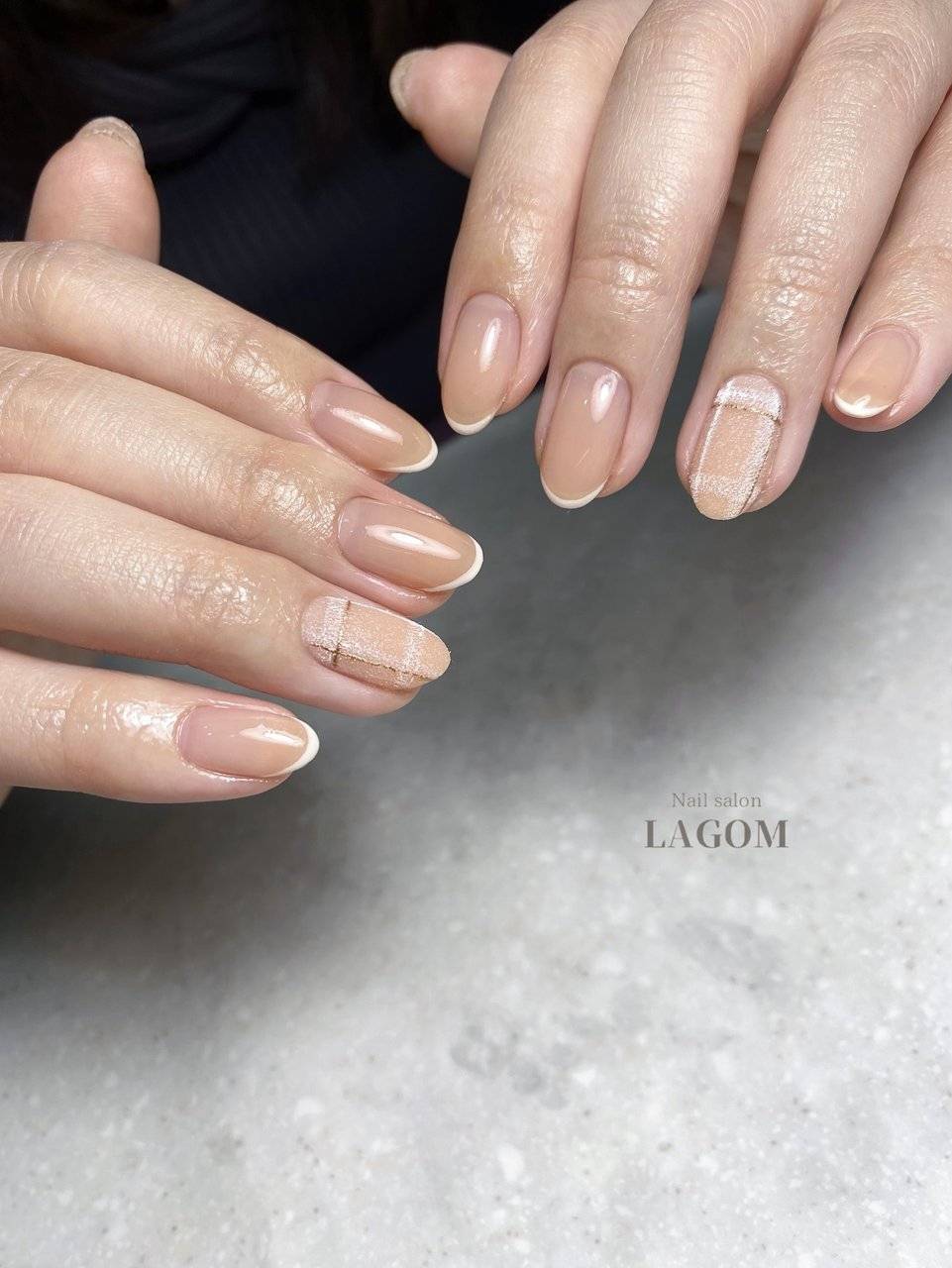 オレンジベージュネイル