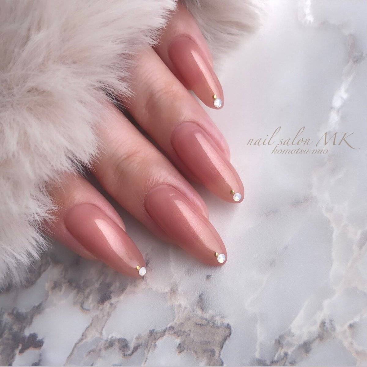 オレンジピンクネイル