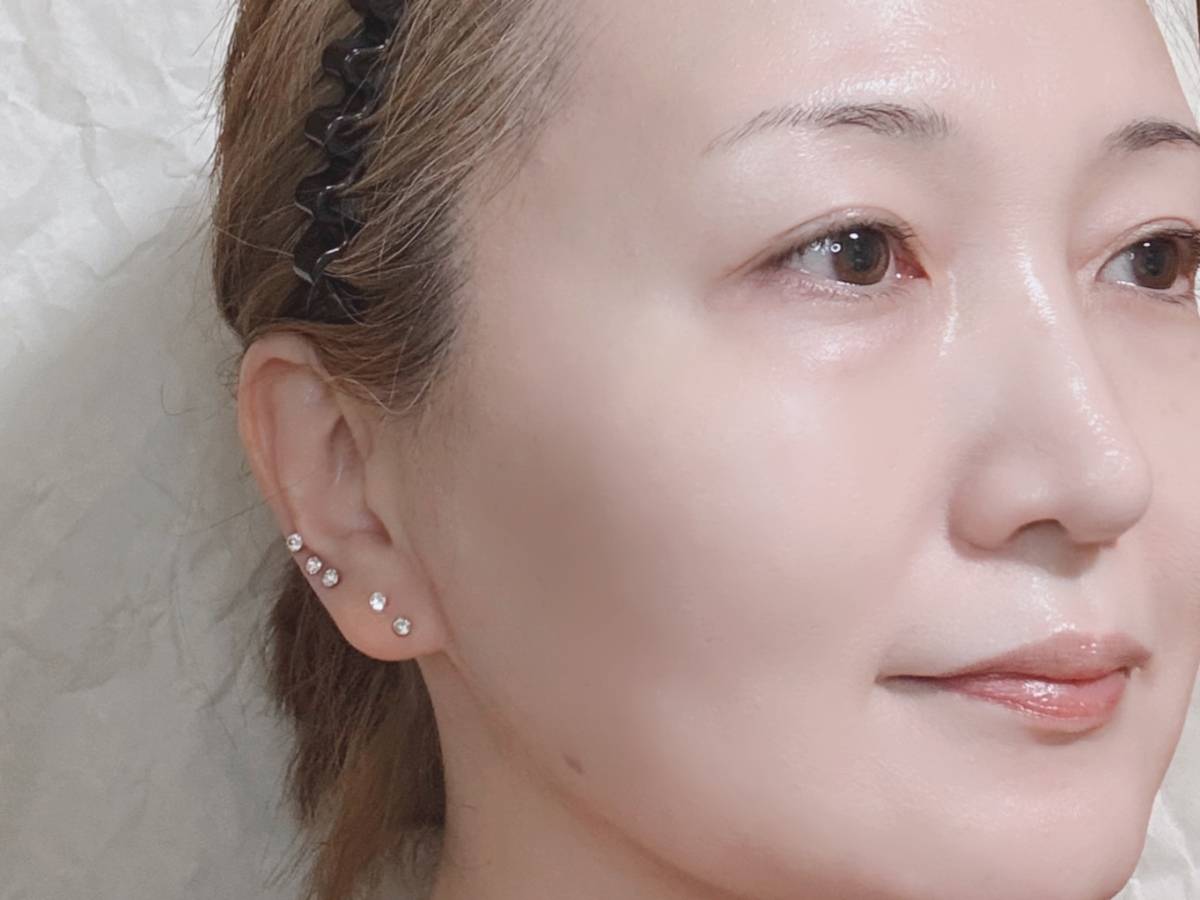 MISSHA ミシャ グロウクッションファンデーション ルミナスカバー No.21 ライト 塗布後 筆者顔